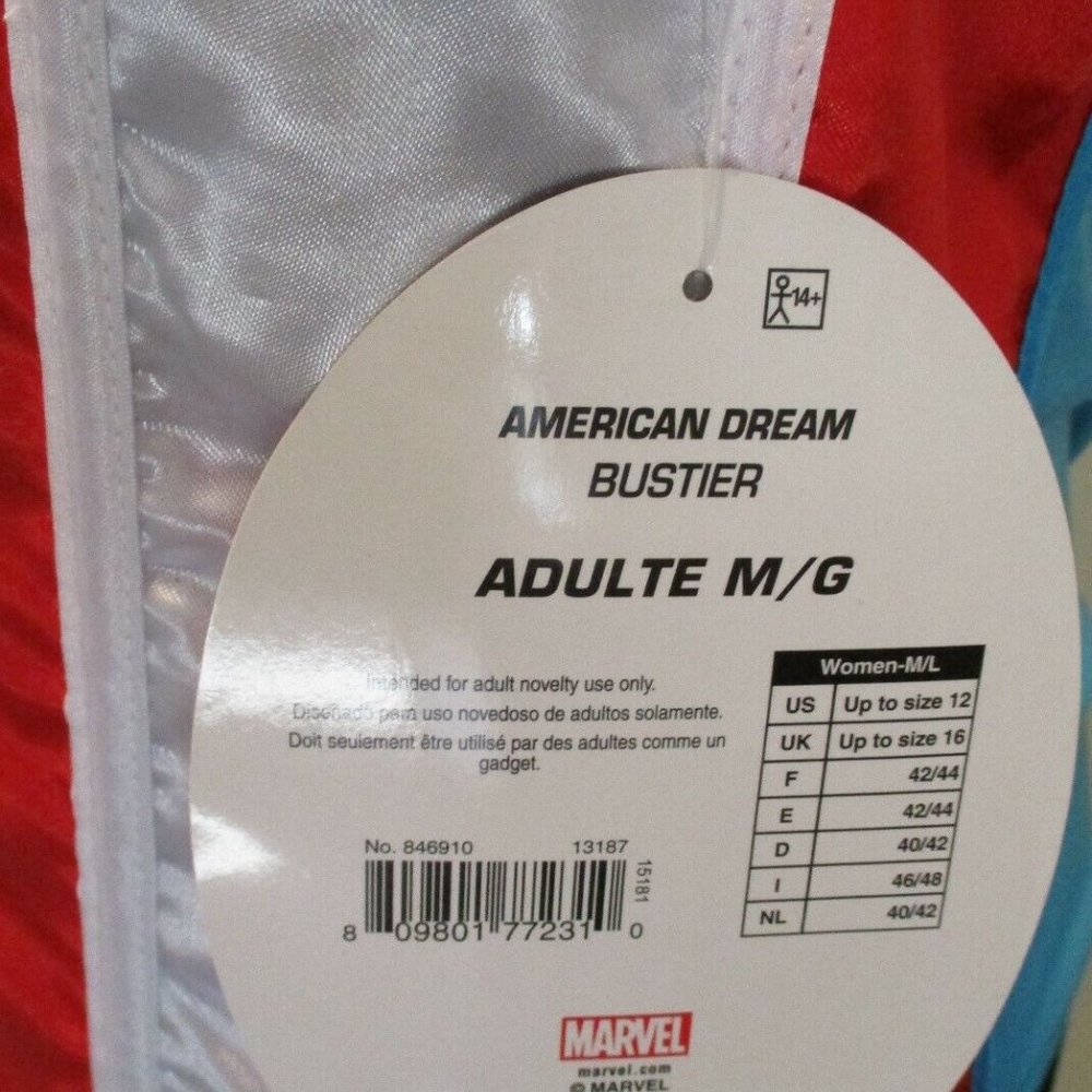 Marvel Captain America Womens Corset American Dream Halloween Cosplay - Picture 3 of 3